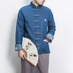 Retro Fashion Chinese Style Hanfu Denim Jacket Cheongsam Top Shirt. Blend vintage fashion with a unique and elegant desi — photo 13
