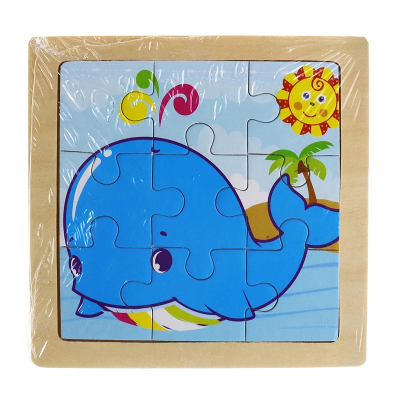 Children's 9-piece wooden animal 3D puzzle. Develops fine motor skills, encourages creativity and provides fun learning — photo 22