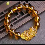 Pulseira Citrino Pixiu para Homens e Mulheres. Atraia riqueza e prosperidade com esta pulseira de citrino natural. Design unissex para boa sorte. — foto 1