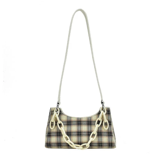 Title 2, Bolsa de ombro xadrez simples e elegante. Perfe...