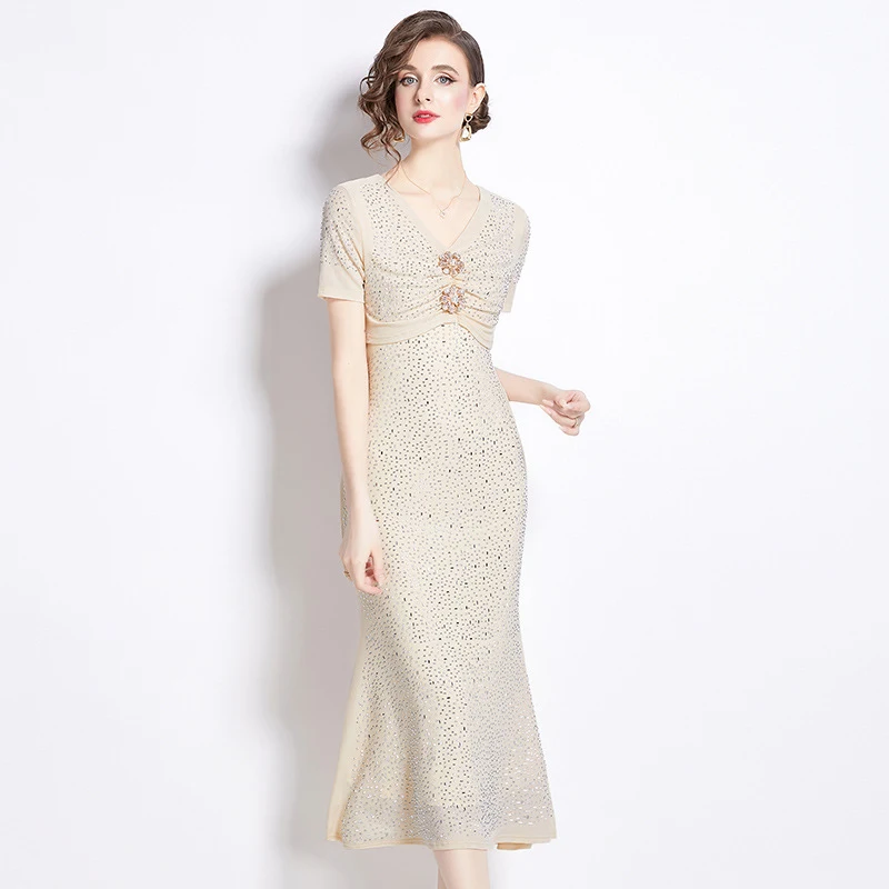 Title 2, Short Sleeve V-neck Dress Temperament The Perfe...