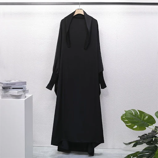 Title 14, Casual Loose Robe With Headscarf Muslim Dress S...