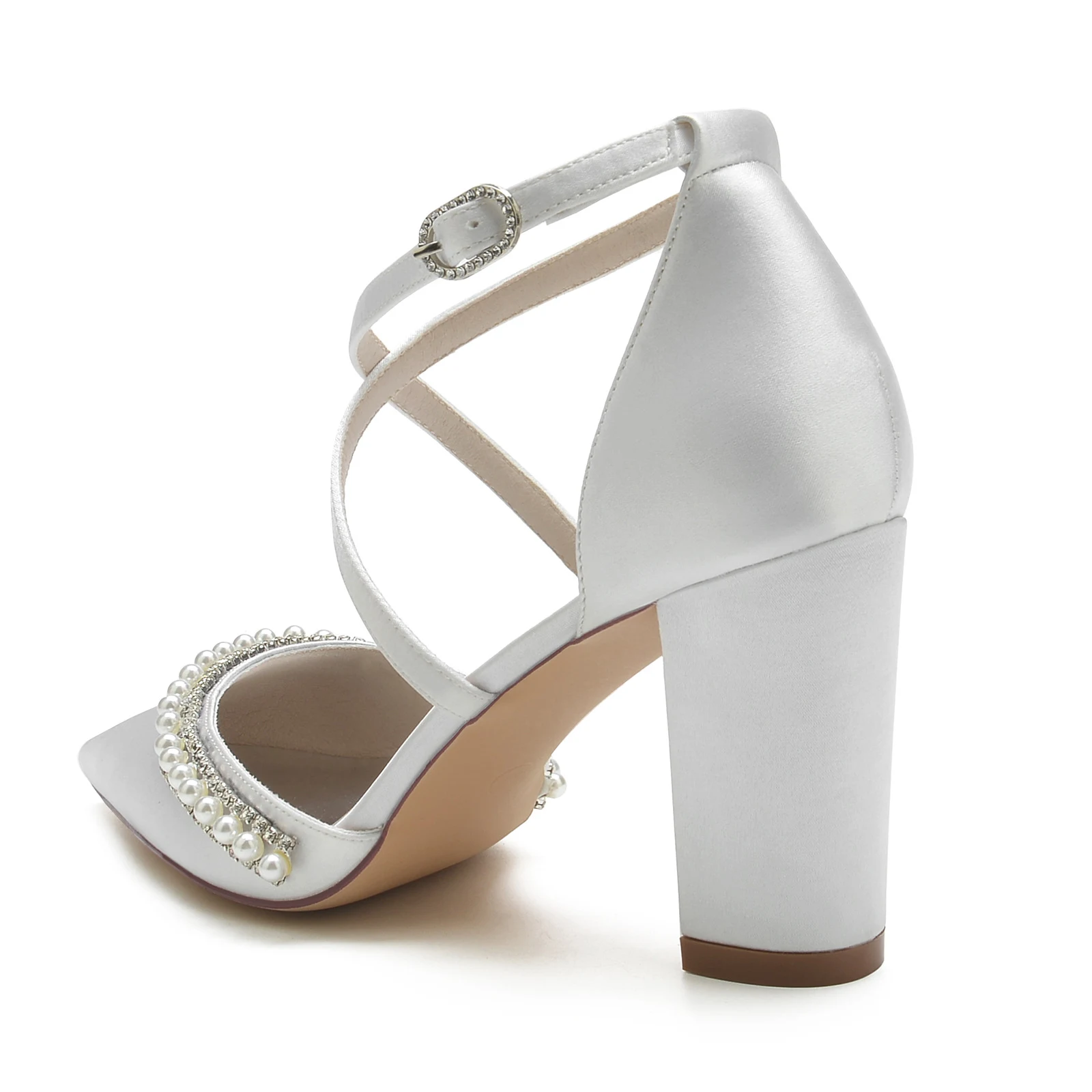 Title 30, Elegante Satin Pumps mit spitzem Zehenbereich, ...