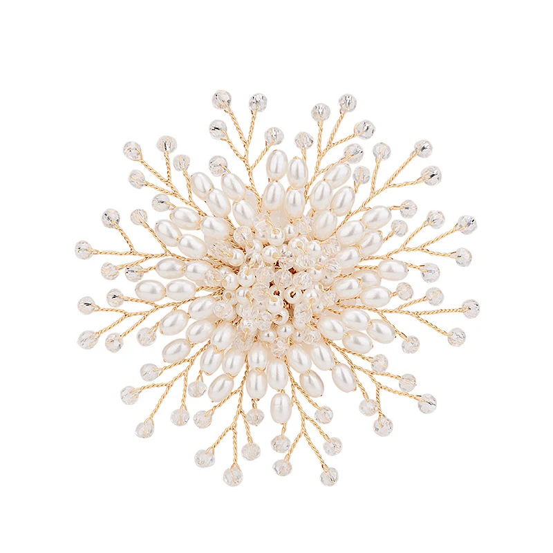 Broche de pérola elegante e gracioso luxuoso feminino, pinos de floco de neve para combinar com tudo, acessório de casaco chique e corsage de alta qualidade — foto 7
