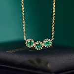 Colar original retrô esmeralda S925 prata esterlina. Adicione elegância vintage ao seu look. Perfeito para realçar sua beleza e estilo. — foto 8
