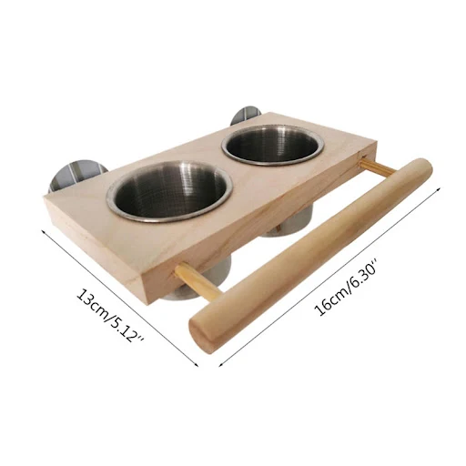 Bird Feeding Cups For Cage Hanging Parrot Feeder Food Water Bowl With Perch For C.ckatiels Easy To Install Dropshipping — photo 5