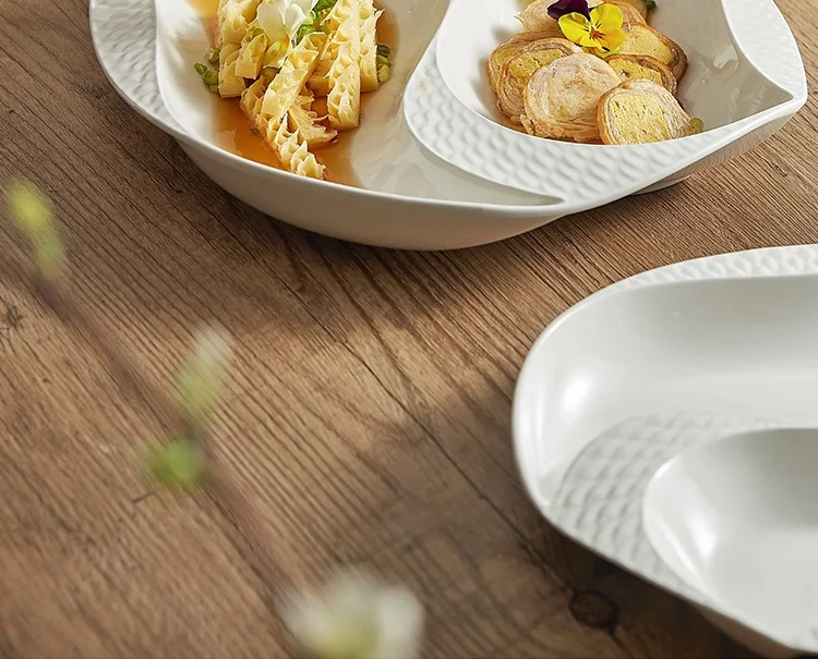 Title 3, Irregular White Tableware for the Home Unique a...