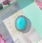 Oval blue turquoise