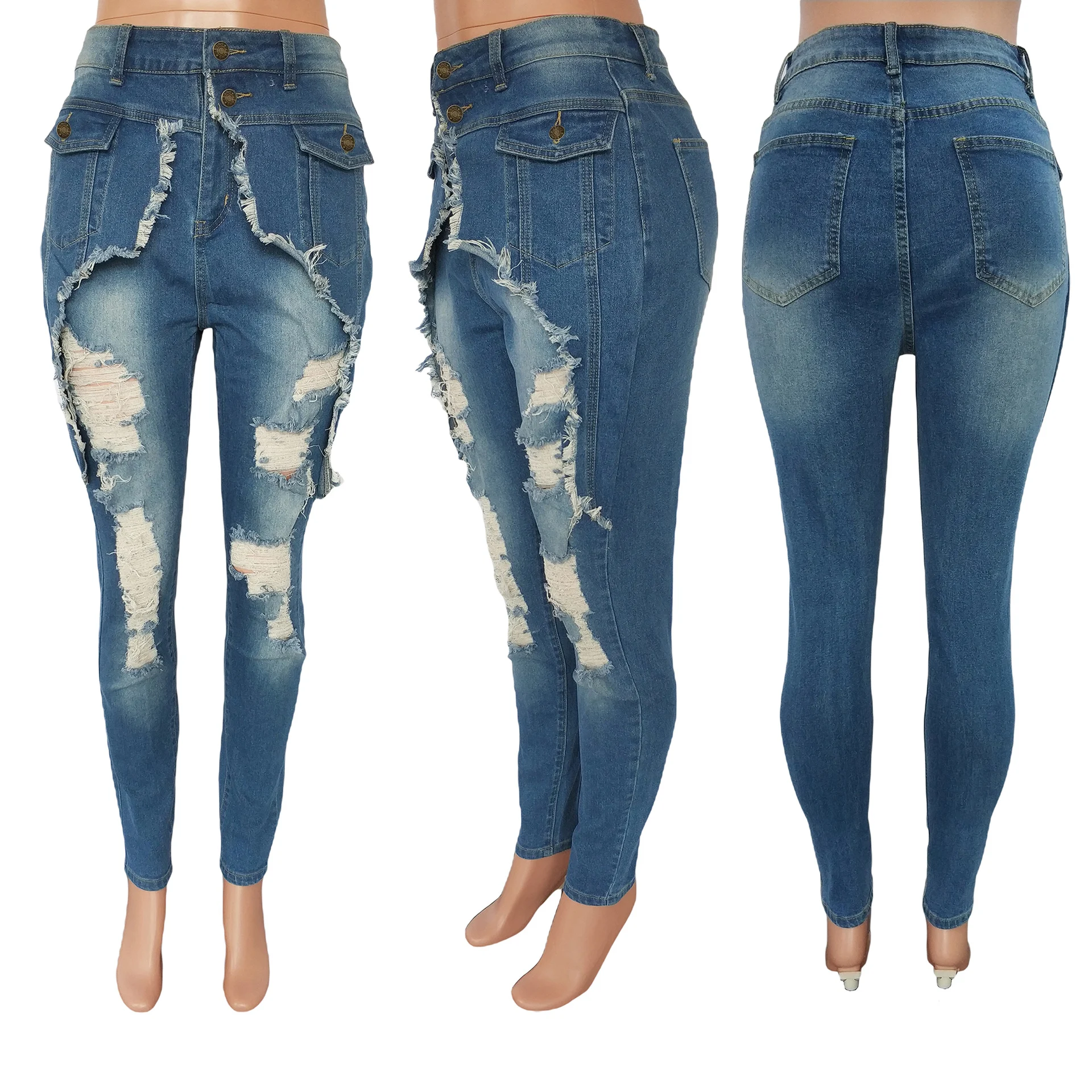 Women's European and American Fashion Denim Skinny Pants, perfect fit, comfortable fabric, stylish and versatile, ideal — photo 12
