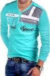 Men's Long-Sleeved T-Shirt Fashion Personality V-Neck Short-Sleeved Polo Shirt — photo 1