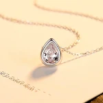 Colar Pingente Prata 925 Gota D'água Acessório Feminino Joia Delicada Elegância Clássica Presente Perfeito para Todas as Ocasiões — foto 8