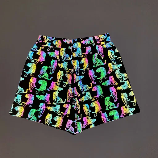 Title 23, Mens Mushroom Colorful Reflective Shorts Knit ...