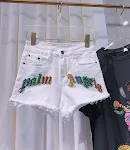 Dames denim stretch shorts met strass. Comfortabele shorts voor een modieuze look met een vleugje glamour. — foto 6
