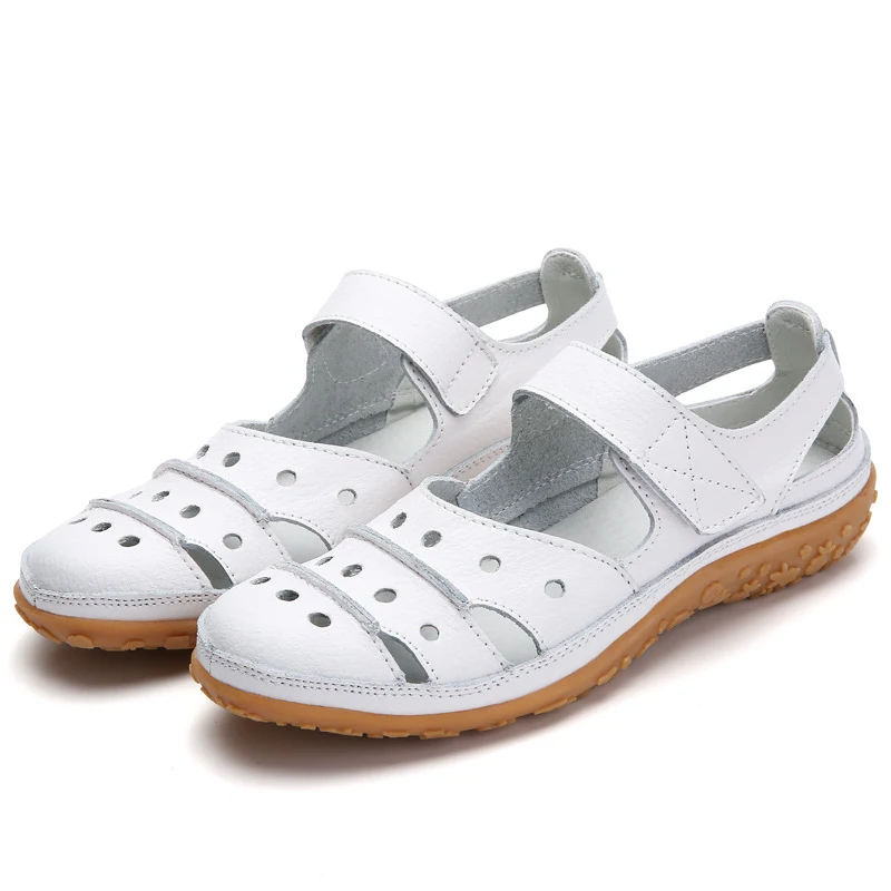 Title 7, Leather hollow hole mom shoes offer comfortable...