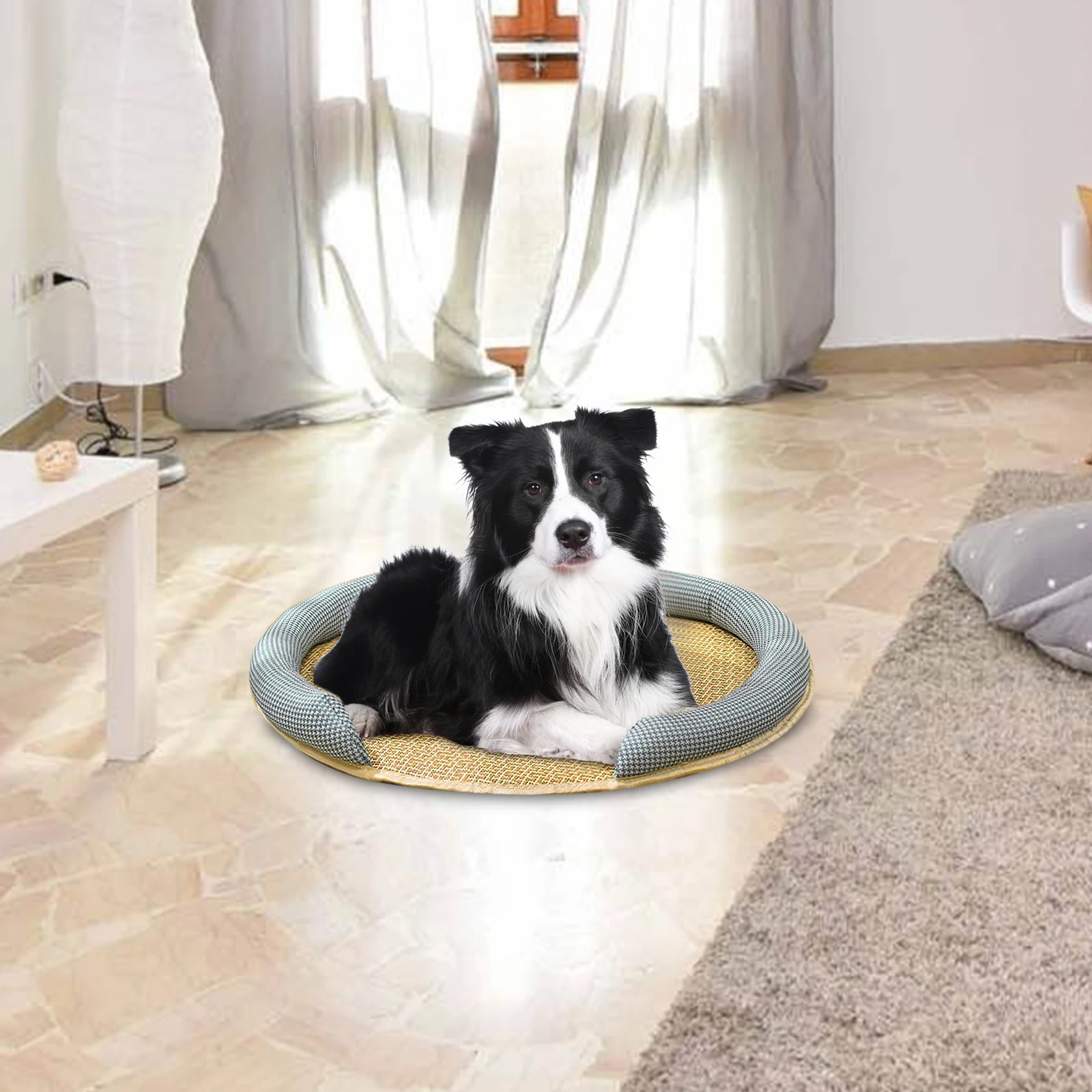 Title 2, Rattan Pet Cooling Mat Non Slip Kennel Puppy Pa...