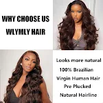 Damen Lace Perücke, braun, mittellang, lockig, große Welle, Kunstfaser, für einen natürlichen Look und Tragekomfort, ideal. — foto 10