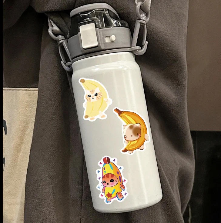 Title 5, Cartoon Banana Cat Graffiti Sticker Decoration....
