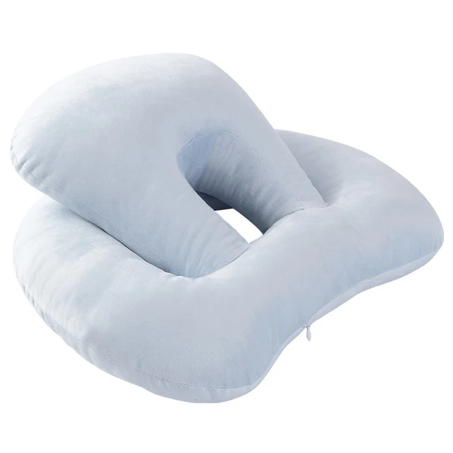 Travesseiro de mesa em U para cochilos, suporte cervical e almofada de assento com apoio de braço. Ideal para viagens e descanso. — foto 4