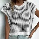 Women's Summer Stripes Patchwork Knitting Vest Top — photo 12