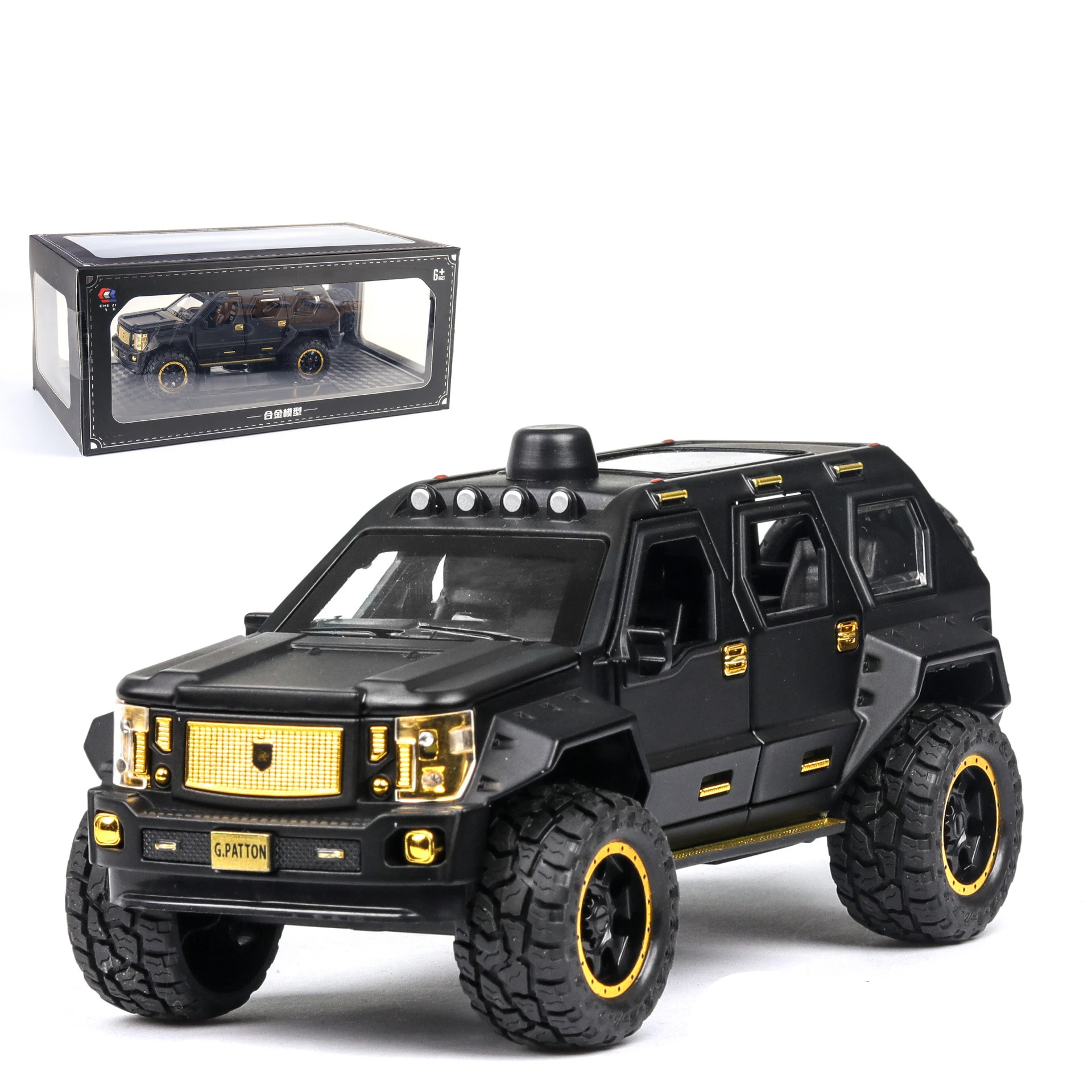 Jeep George Patton com Som e Luz, Pull Back, Seis Portas, Caixa. Diversão garantida! Ideal para brincar e colecionar. — foto 5