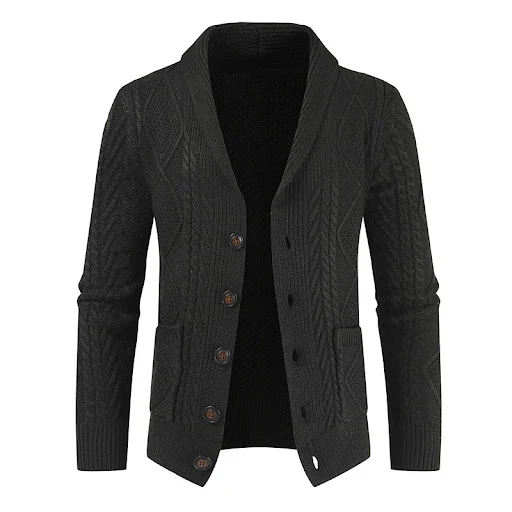 Title 2, Mens Fashion Knitted Cardigan V Neck Loose Thi...