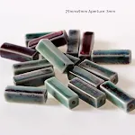 Contas dispersas de cerâmica fambe tecidas para artesanato e joias. Crie designs únicos com estes vibrantes acessórios. — foto 5