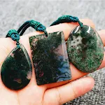Pingente de Ágata Natural Visão Aquática para Mulheres e Homens Joia Única Beleza Natural Pedra Preciosa Presente Elegante — foto 2