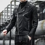 Men's Spring and Autumn Leather Motorcycle Jacket, classic biker style, comfortable fit, durable, perfect for cool weath — photo 3