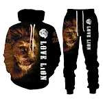 Camiseta masculina grande com estampa 3D de leão e tigre, confortável e respirável, perfeita para um visual moderno e estiloso — foto 8