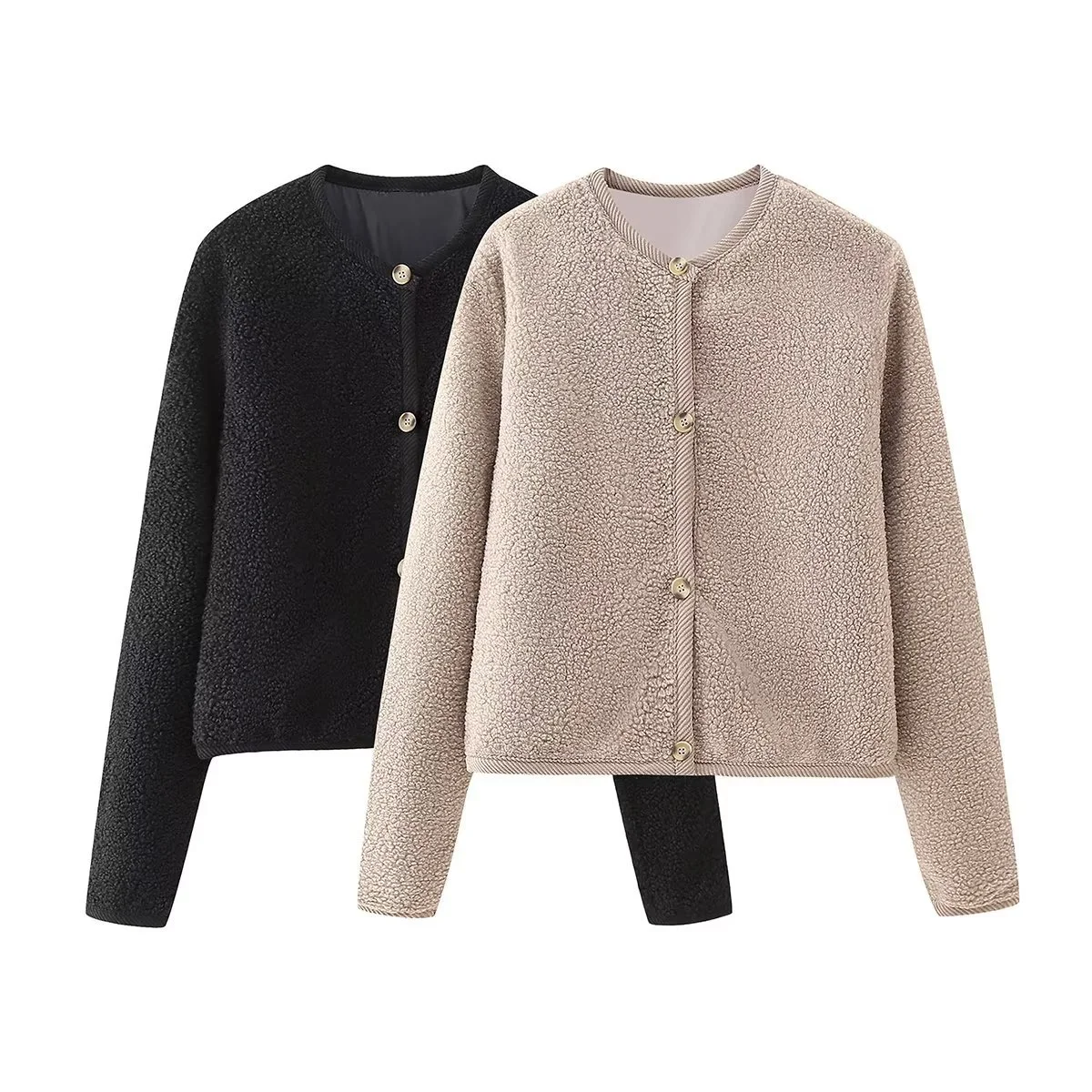 Title 12, Cappotto donna moda casual in lana dagnello co...
