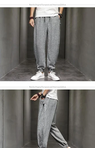Title 4, Pantalones holgados de hombre con botones de ra...