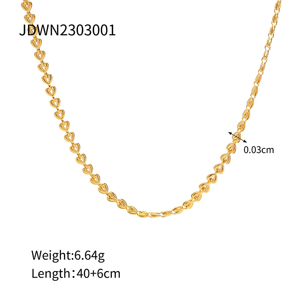 Colar e pulseira com design de coração vazado e trama, em aço inoxidável banhado a ouro 18K, estilo Ins, para um toque elegante. — foto 12
