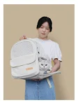 Mochila Portátil para Animais de Estimação de Lona Respirável para Exterior de Verão Leve seu pet com conforto e segurança em passeios. — foto 7