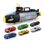 Shark Submarine Storage with Alloy Car Model. Organize toys, promote tidiness. Great gift for kids, encourages imaginati — photo 3