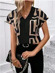 Women's Printed V-neck Shirt — photo 18
