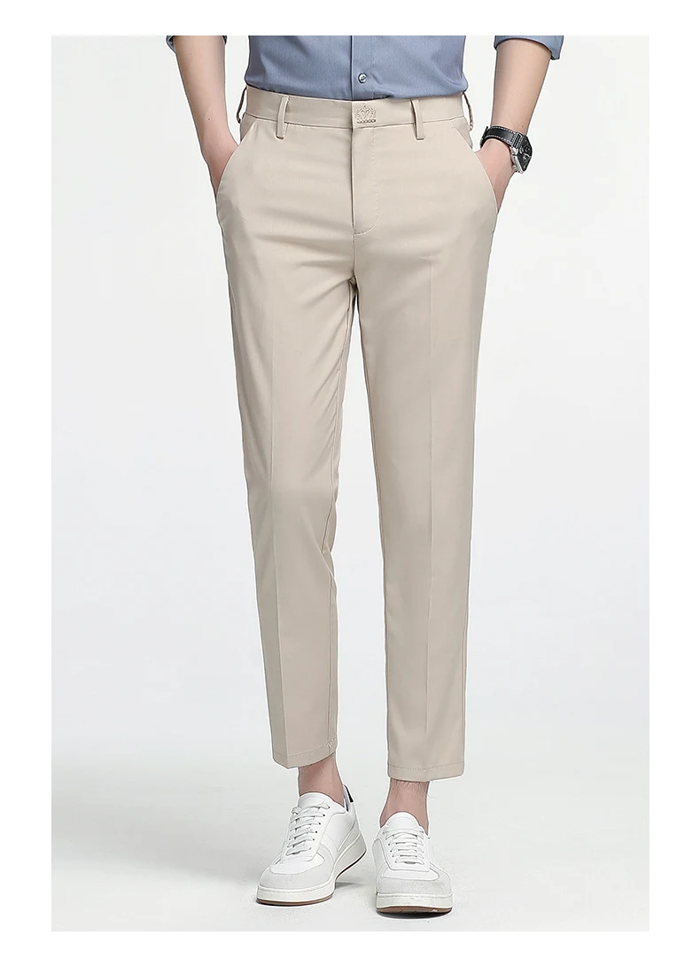 Men's Korean Slim Fit Cropped Trousers Stylish & Comfortable Perfect Fit Modern Design Versatile Wear Lightweight Breath — photo 5