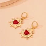 Brincos Esmaltados Simples Love Ornamento, um acessório charmoso e delicado para expressar amor com elegância e um toque especial. — foto 1