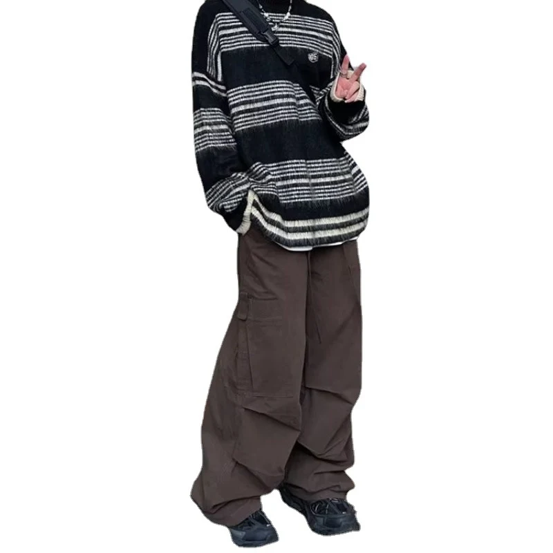 Men's Decorative Straight Casual Pants Youth Loose Fit. Comfortable and stylish, these pants offer a relaxed fit and mod — photo 6