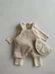 Macacão de fleece grosso para bebê menino, body com shorts, quentinho e confortável, perfeito para manter seu bebê aquecido e à vontade. — foto 5