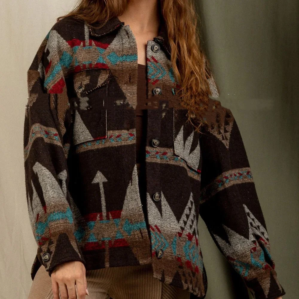 Title 7, Womens Loose-fit Long-sleeved Retro Jacket. Co...