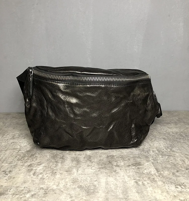 Title 2, Bolsa de peito masculina de couro de vaca com c...