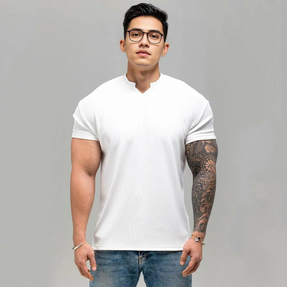 Title 7, Camiseta Curta de Fitness Anti-rugas com Secage...
