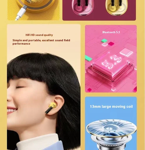 Title 7, Semi-in-ear drop shape Bluetooth headset with n...