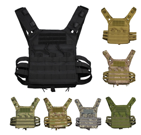 Colete tático para atividades ao ar livre, resistente, com múltiplos bolsos e sistema MOLLE. Perfeito para aventura, airsoft e uso tático. — foto 10
