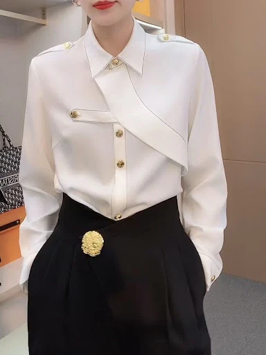 Title 11, Womens Spring and Autumn Shirts, Irregular Des...