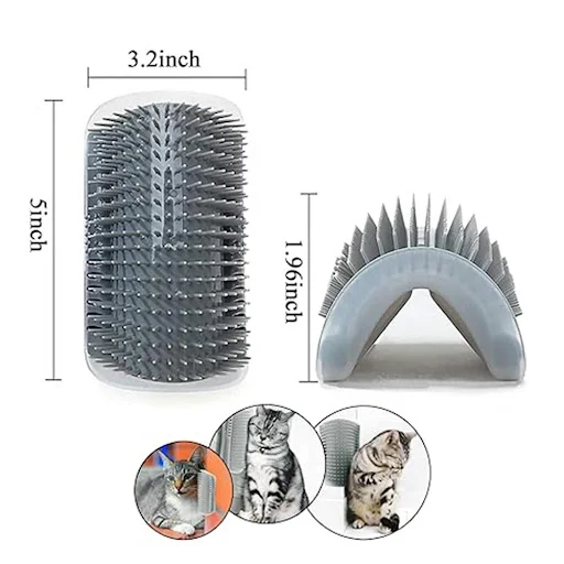 Cat brush comb toy with catnip Cat wall Brush Corner Horn Cat Scrape Massage Self-grooming cleaning comb Scrapers Scratc — photo 1