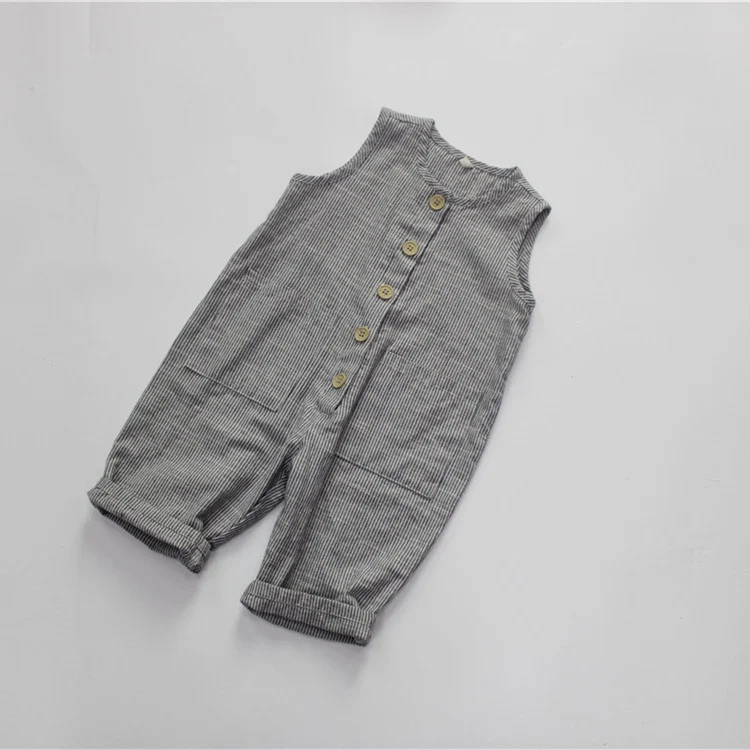 Title 3, Sommer Kinder Baumwolle und Leinen Jumpsuit Kor...