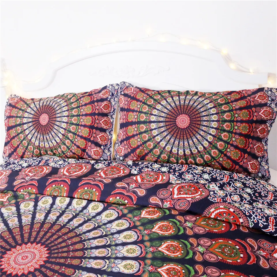 Title 1, Red and white floral boho quilt bedding set of ...