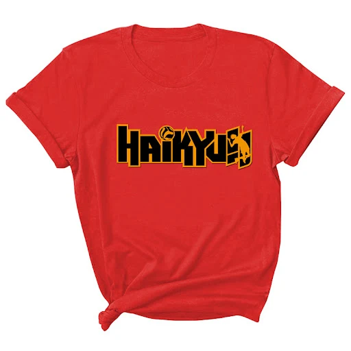 Title 9, HAIKYUU Volleyball Print Short Sleeve Round Nec...