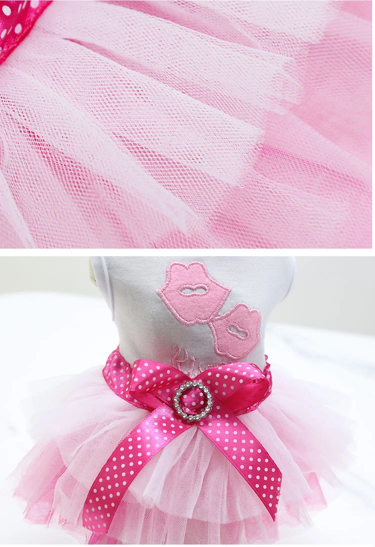 Pet Dog Lips Gauze Princess Dress, an adorable and elegant dress for your furry friend, perfect for parties, photoshoots — photo 6